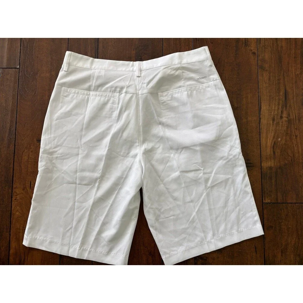 Adidas adizero Golf Mens Flat Front Walking Shorts (34, White)